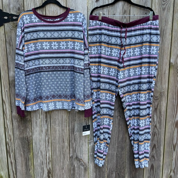 SIMPLY VERA VERAWANG Isle 2 Piece Lounge Sleep Pajama Set Sz XXL NWT NEW - Picture 2 of 16